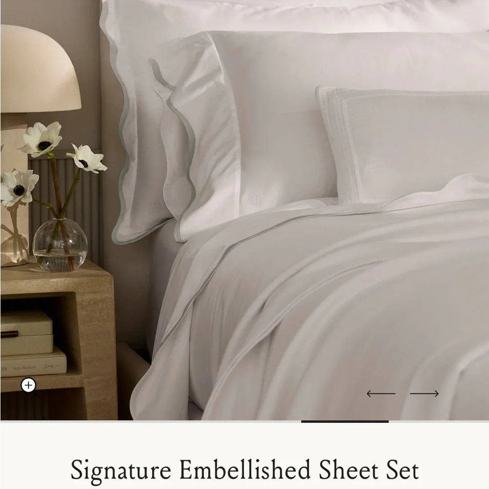 Boll & Branch NEW Signature Embellished Sheet Set King